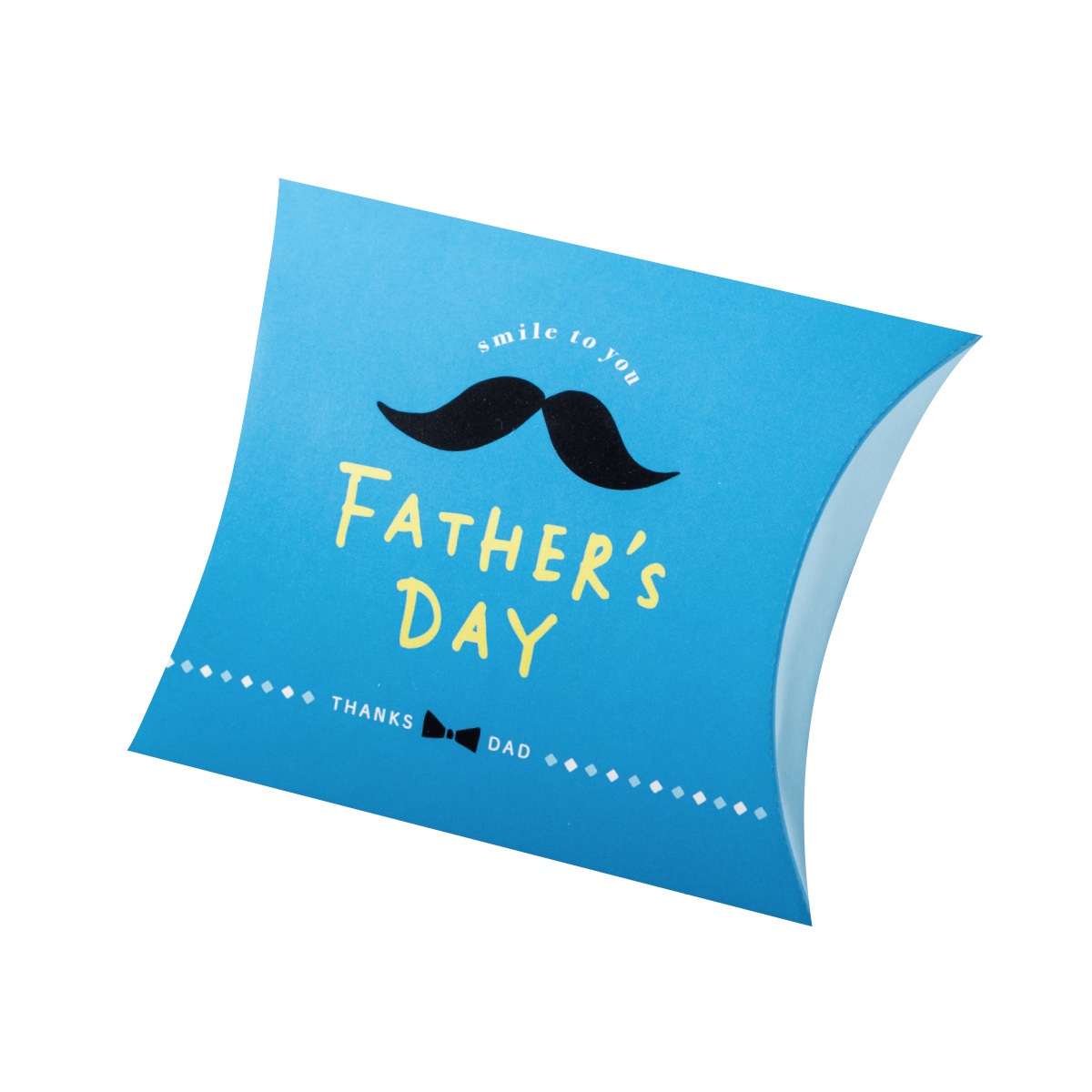 【ロゴタイプ入れ無料】100個 縦11.7cm×横14.2cm×マチ3.5珊 髭が尖んがりの父の日小箱 ミニクイック ピロー（差込有）小箱  ピローボックス 出来事 差し上げ物 愛くるしい  お菓子箱 催し物 御菓子 一風変わった 喫茶店 差し上げ物