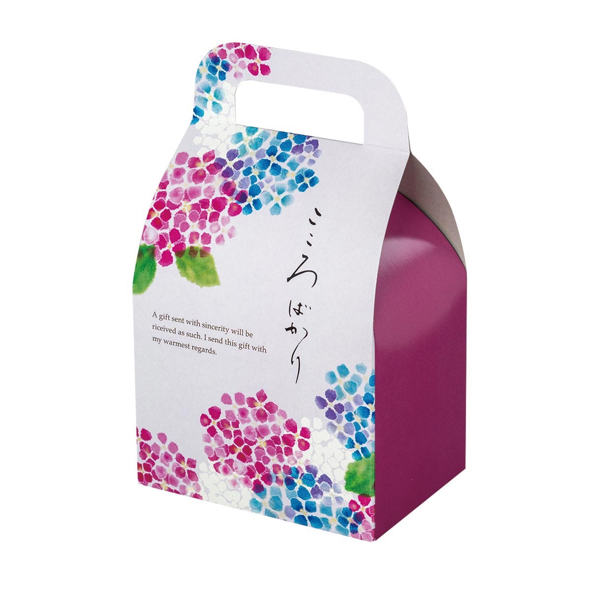 【ロゴタイプ入れ無料】100個 大きさ／縦18cm×横10.5cm×幅7.5糎 プチギフト 小箱 受け取り人付き添い人小箱 持ちはこびボックス席 詰め合わせ 焼き御菓子 催し物 御菓子 一風変わった 喫茶店 差し上げ物 分かりやすい アジサイ
