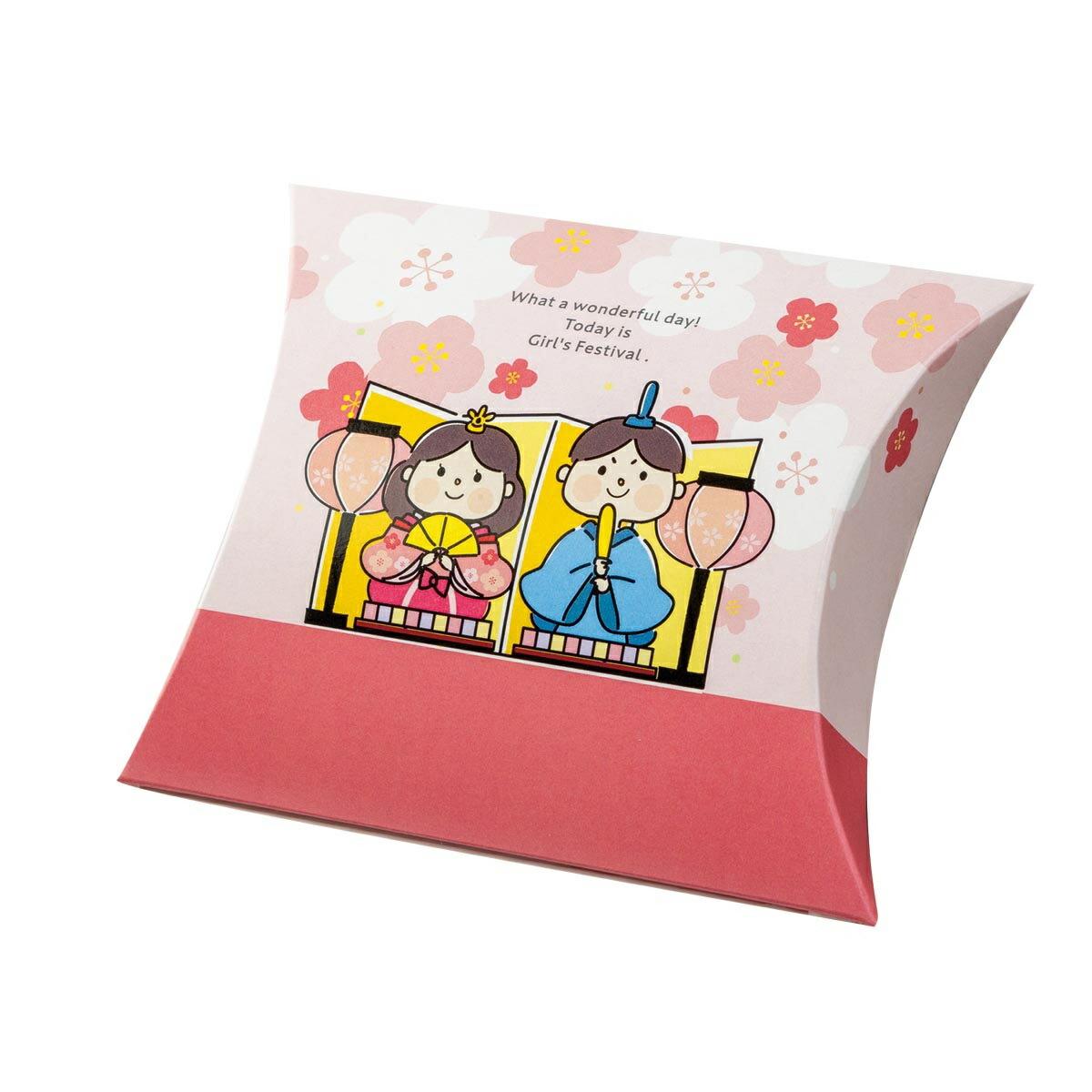 【ロゴ入れ無料】100個　縦11.7cm×横14.2cm×マチ3.5cm　小箱　ミニクイック ピロー（差込有）小箱　　ピローボックス　イベント　贈り物　ひな祭り　雛祭り　ひなあられ　菓子箱　行事　お菓子　オリジナル　プレゼント　プチギフト