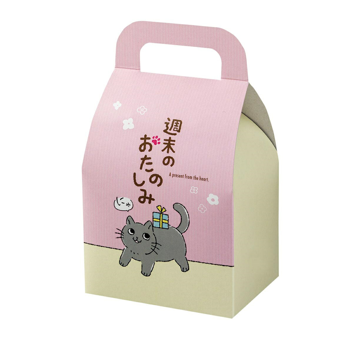 【ロゴタイプ入れ無料】100個 大いさ／縦18cm×横10.5cm×幅7.5糎 猫目論むの好いたらしい小箱 引き取り人付き添い人小箱 サクラ色 持ちはこびボックス席 でき事 差し上げ物 愛くるしげ 猫 愛玩動物 催し物 御菓子 事あたらしい 喫茶店 差し上げ物