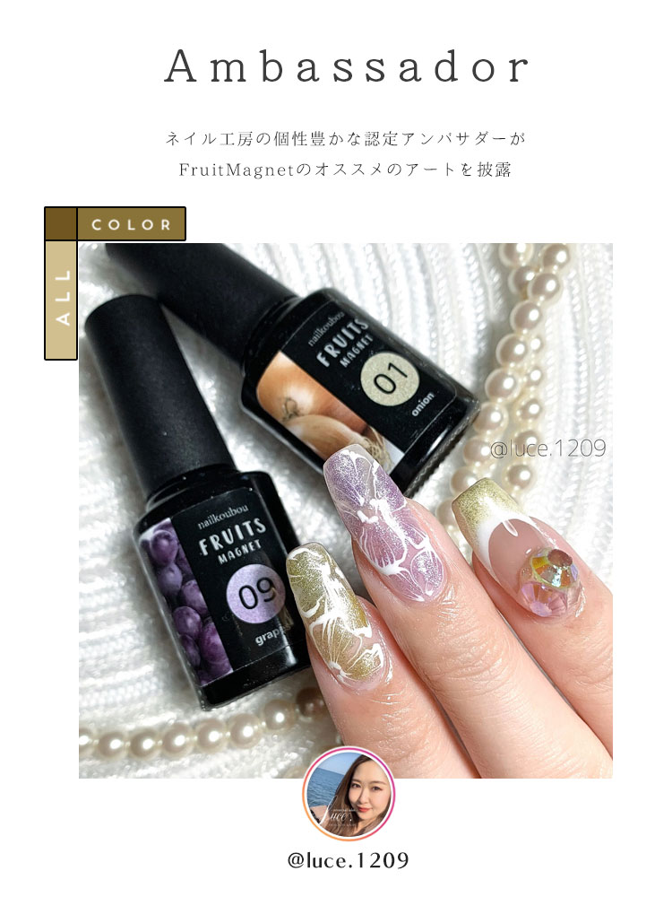 全12色セット】超高発色 マグネットネイル フルーツの果汁のような透明