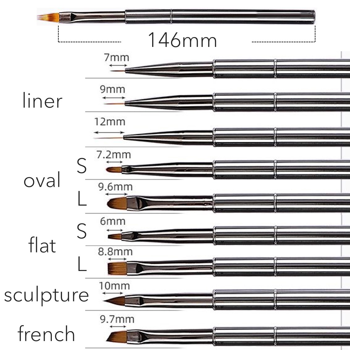 フレンチ ジェルネイル ブラシ アートブラシ ラインブラシ ラウンド ネイル筆 ジェルネイルカラー 筆 ネイルブラシ ライナーブラシ カラージェル