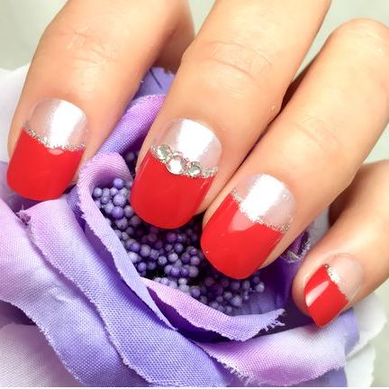 ネイルチップ ワンホン リボン ビジュー クリスマス 冬 ネイルチップ ワンホン リボン ビジュー クリスマス 冬 ネイルチップ