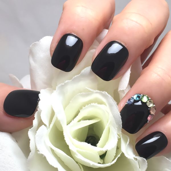 楽天市場】☆艶ラメフレンチネイル☆ブラック 黒 極小ラメフレンチ