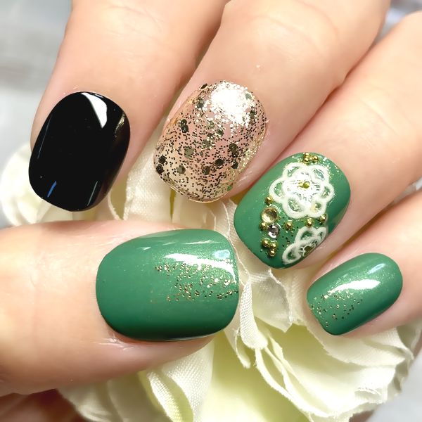 楽天市場】☆グリーングラデーションネイル☆緑 パステル×ビビッド