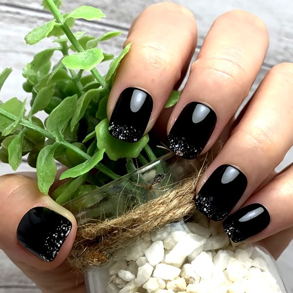 楽天市場】☆艶ラメフレンチネイル☆ブラック 黒 極小ラメフレンチ