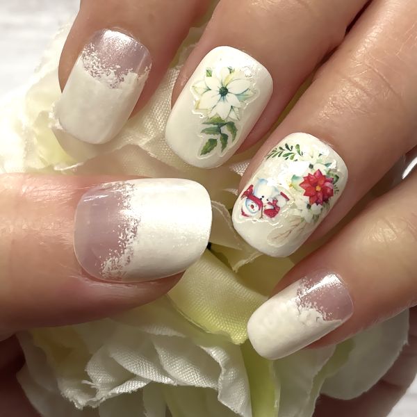 楽天市場】☆ホワイトスノークリスマスネイル☆ホワイト ラメ