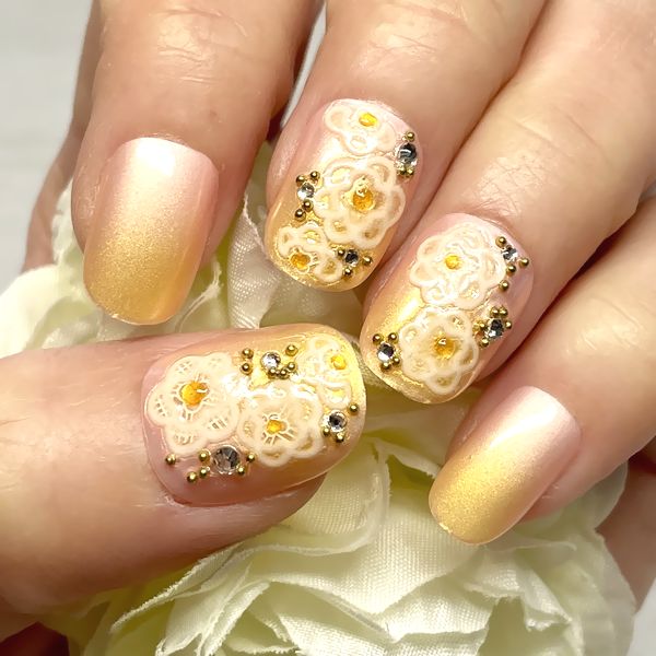 楽天市場】☆ゴールドローズネイル☆クラシック ホワイトパール