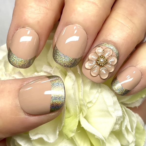 グレージュ フラワー ネイルチップ 楽天市場】☆クリアフラワーネイル☆グレージュ 透明 お花 3D