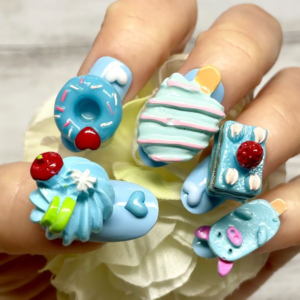 ネイルチップニュアンスカフェラテくまちゃん962専用 ネイルチップニュアンスカフェラテくまちゃん962 - メルカリ