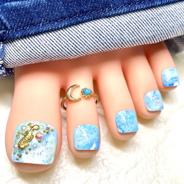 楽天市場】☆バンダナ柄フットネイル☆強力両面テープ1回分・付け方