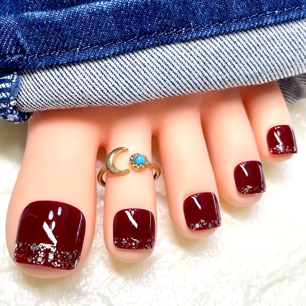 楽天市場】グレージュラメフレンチフットネイル☆強力両面テープ1回分