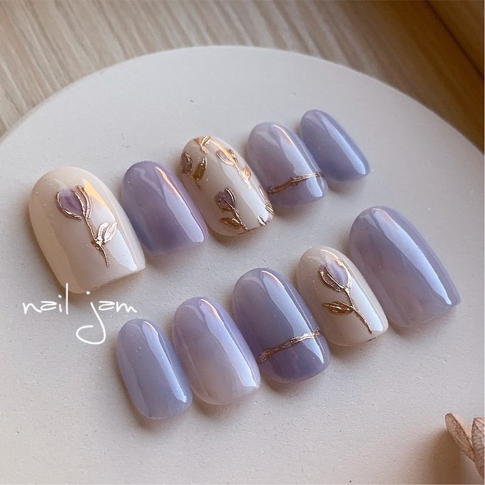 楽天市場】ネイルチップ ソーダブルーのミラーフラワー ネイルチップ