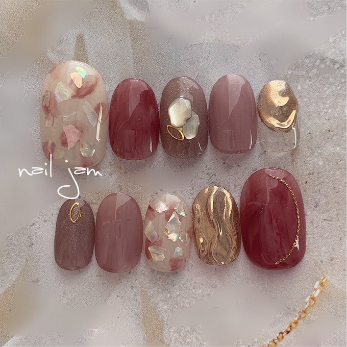 ネイルチップ オーダーネイル ネイルチップオーダー フルオーダーネイル べっ甲 楽天市場】オーダーネイルチップ レッド&グレージュのべっ甲