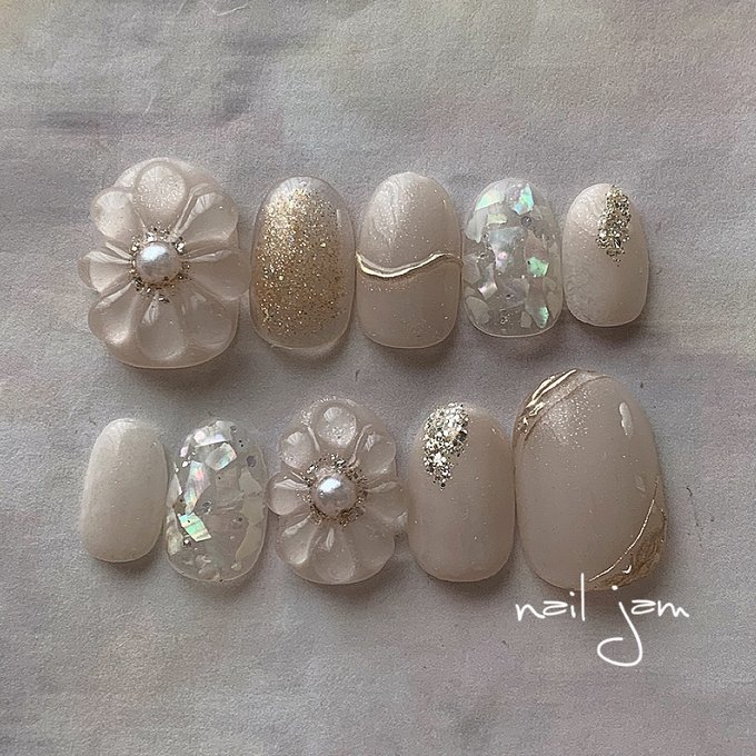 楽天市場】ネイルチップ ソーダブルーのミラーフラワー ネイルチップ