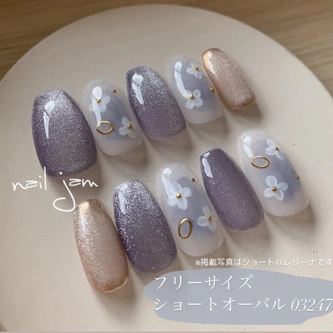 楽天市場】ネイルチップ ソーダブルーのミラーフラワー ネイルチップ