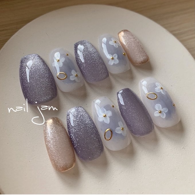 ネイルチップ チップ フルオーダー オーダー ネイルチップオーダー 楽天市場】オーダーネイルチップ ソーダブルーのぷるぷるフラワー