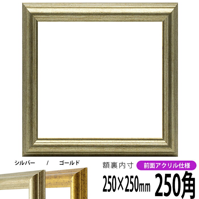 楽天市場】正方形 額縁 シャイン/シルバー 250角（250×250mm） 前面UV