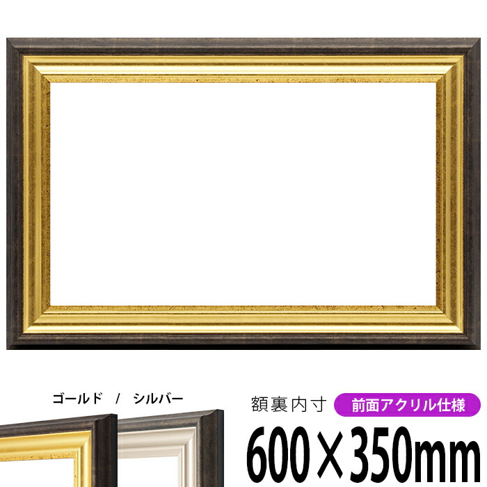額縁 nimo 楽天市場】横長額縁 シャイン 600×350mm ゴールド/シルバー 前面