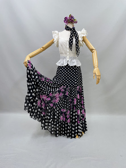 フラメンコ衣装　ワンピース&シージョセット 87cd2df8f384f9cde2c861f94ee0a7