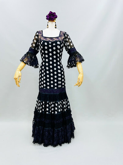 フラメンコ衣装　ワンピース、ペチコート付き 楽天市場】茶色花柄ワンピース(茶ペチコート付き) フラメンコ