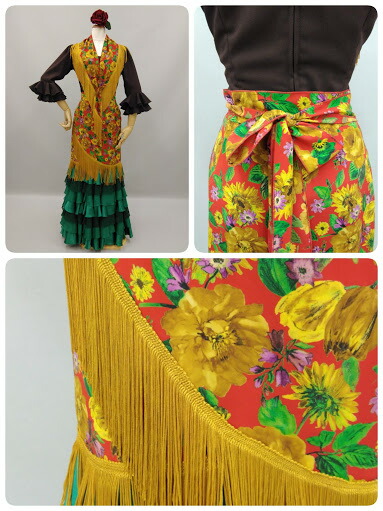 市場 フラメンコ 民族衣装 コスプレ ラップスカート 衣装 シージョ 変身 ステージ衣装 ハンドメイド セット フレコ おしゃれ 舞台 巻きスカート ダンス