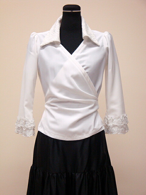 楽天市場】フラメンコ衣装 ブラウス 白 ホワイトブラウス全18