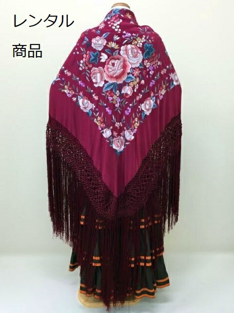 フラメンコ 大判 刺繍 マントン シルク ショール ブルー お値打ち imgrc0076180286_a87ace57-b8a0-