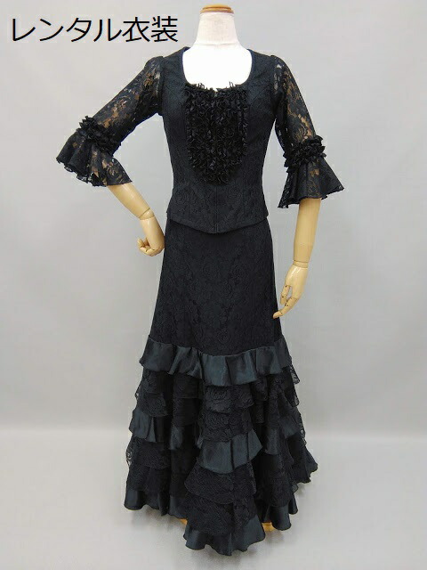 楽天市場】フラメンコ衣装 ブラウス 黒 ブラウス 全20色イージー