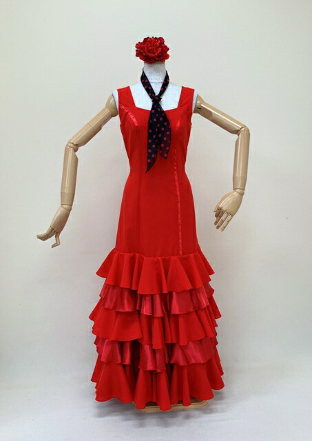 楽天市場 レンタル Rop 71 3 Rjk 50 3 水玉ボウタイ 赤 レッド ワンピース カルメンジャケット ガロティン ロンディーニャ 踊りやすい フラメンコ 演劇 舞台 ステージ ダンス 発表会 ナジャハウス 日本製 7泊8日 ナジャハウス