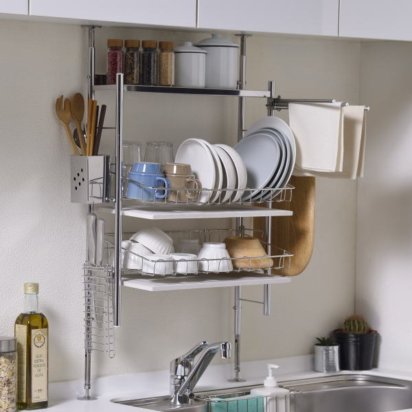 楽天市場 Kawaki 水切りラック 突っ張りタイプ Ss なじみハウス