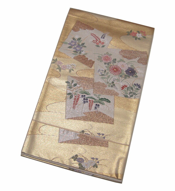 【中古】中古美品 六通柄 高級袋帯(正絹)