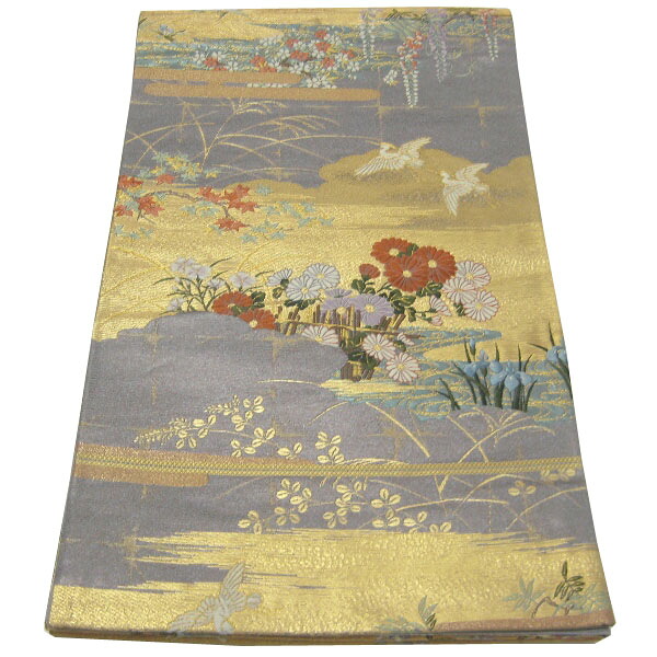 【中古】中古美品 六通柄 御前上等袋帯(正絹）