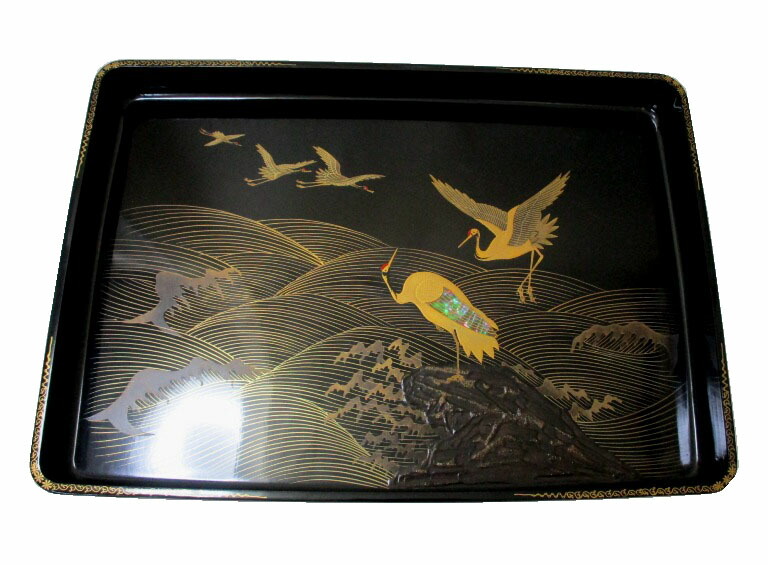 【特価品】【中古】【中古美品】高級うるし塗り螺鈿入り結納盆