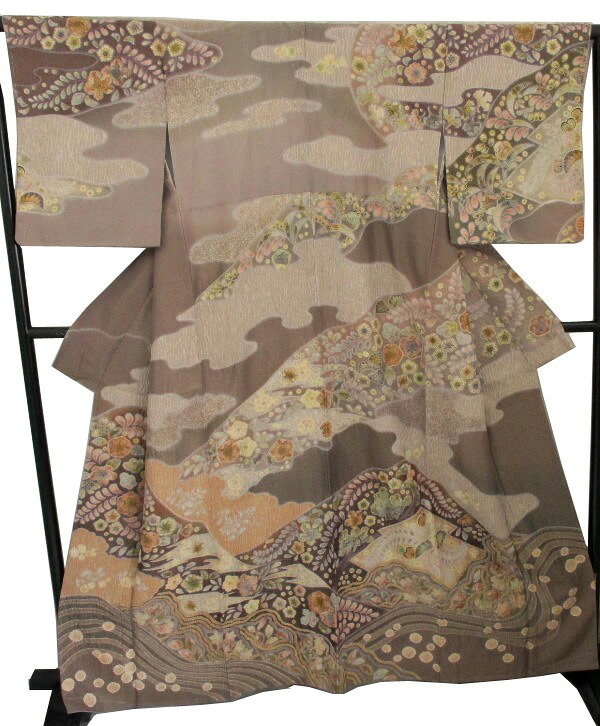 【新品】女袷 部分絞り 辻が花調 訪問着(正絹）