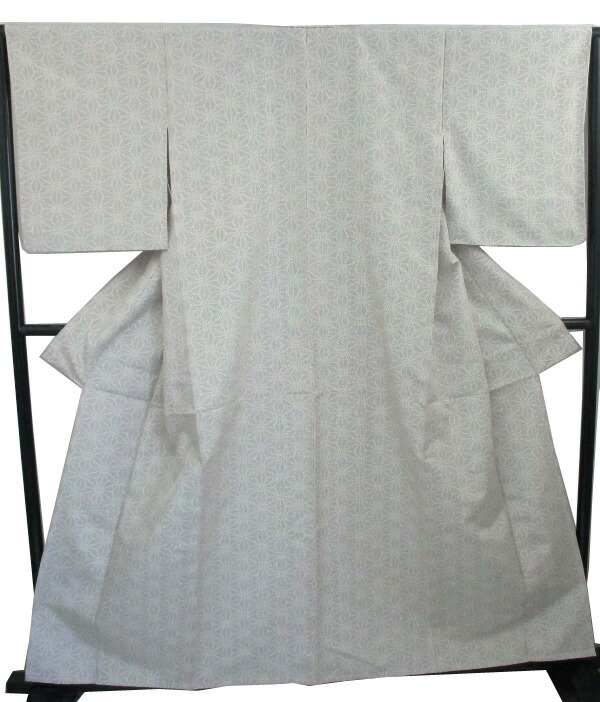 【中古】中古美品 女単衣 紬着物(正絹）