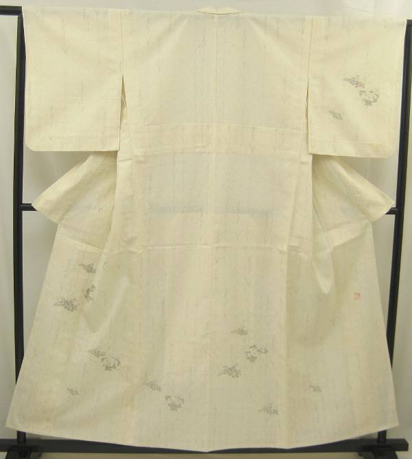 【中古】中古美品 訳あり 女単衣 生紬 附下着物(正絹・幅広サイズ) 9,240円