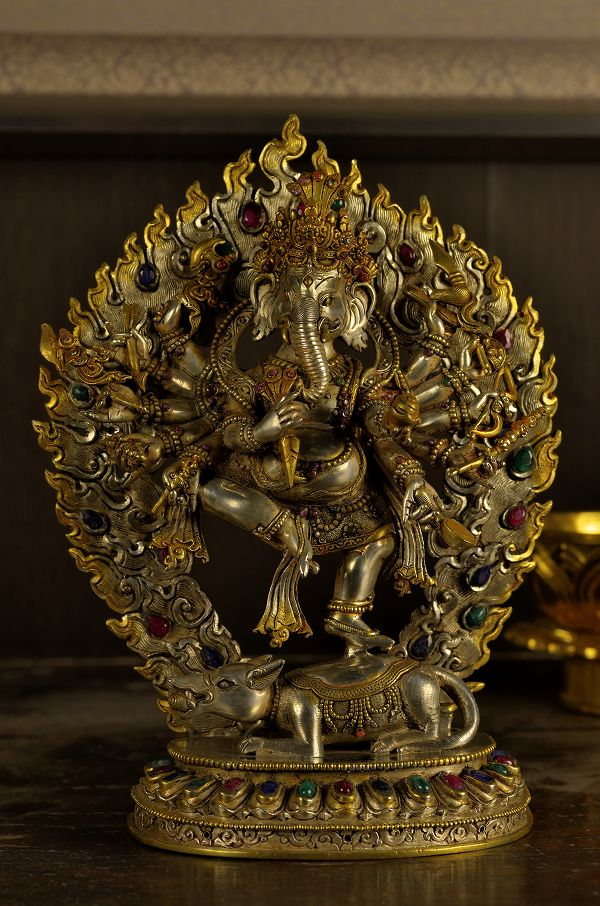 楽天市場 ガネーシャ 銀製 鍍金彫金仕上げ 仏像仏画チベット美術卸の天竺堂