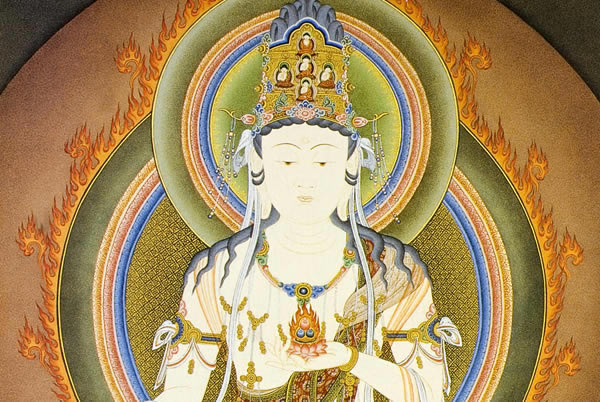 楽天市場 仏画色紙 丑 寅歳の守り本尊 虚空蔵菩薩 仏像仏画チベット美術卸の天竺堂