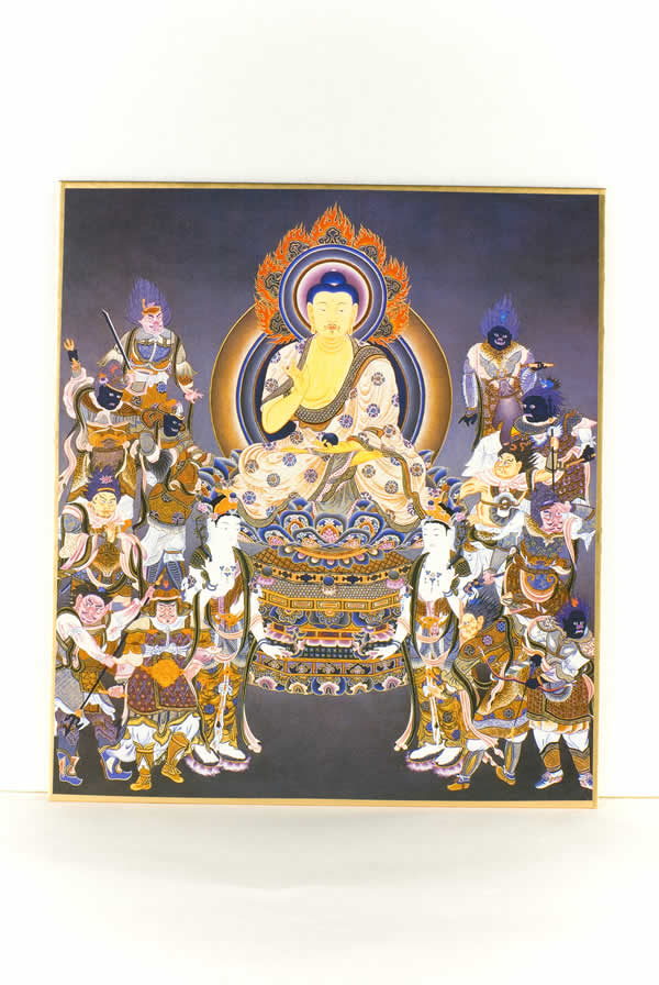 楽天市場】仏画色紙 薬師如来十二神将 送料無料 送料込み