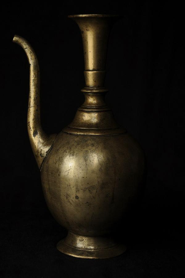 銅製 布薩形水瓶 仏教美術 仏具 水注 花瓶 花器 :GF0201:古美術久田 