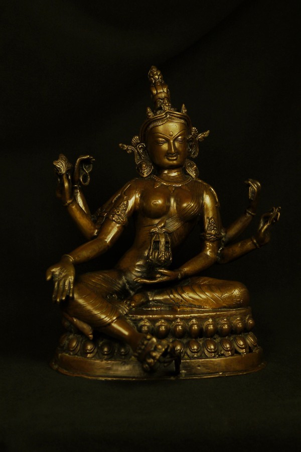 楽天市場】獅子吼観音 黄銅製彫金仕上げ : 仏像仏画チベット美術卸の天竺堂