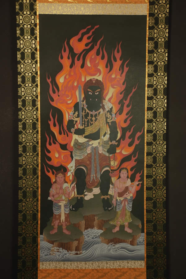 楽天市場 不動明王 仏画掛け軸 半切サイズ 仏像仏画チベット美術