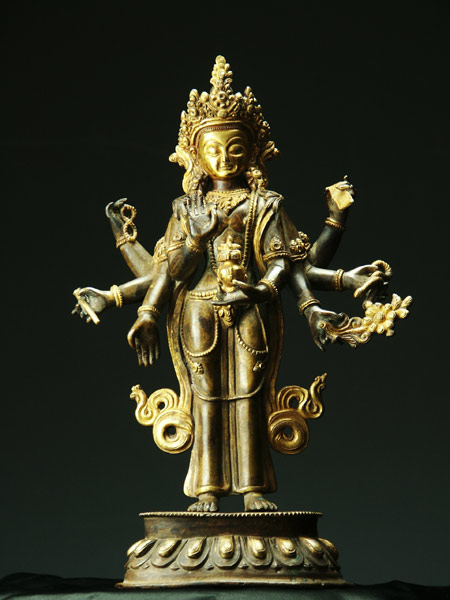 中国美術 金銅仏 古銅鍍金 弁天像 弁財天 中国美術 金銅仏 古銅鍍金 弁天像 弁財天