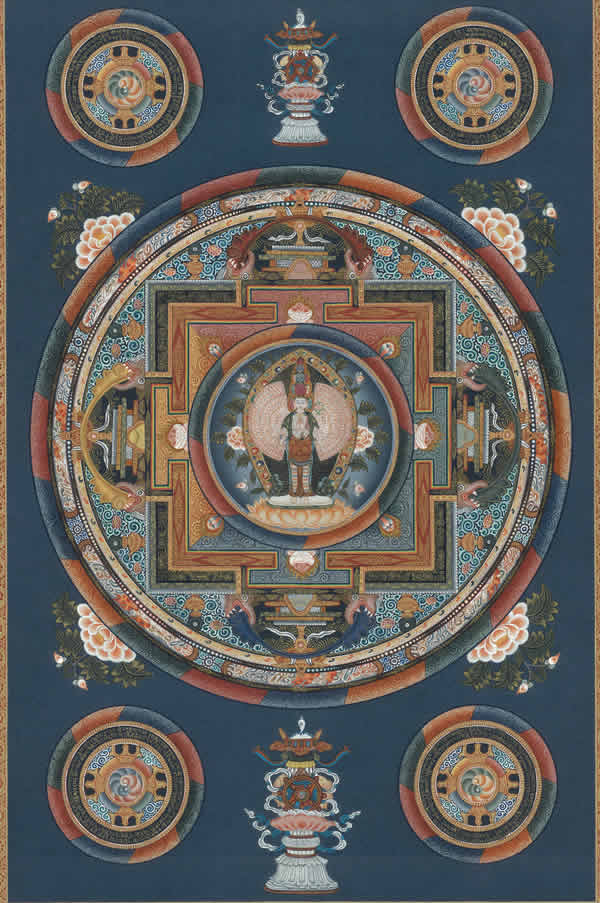 楽天市場 肉筆仏画 千手観音曼荼羅 仏像仏画チベット美術卸の天竺堂