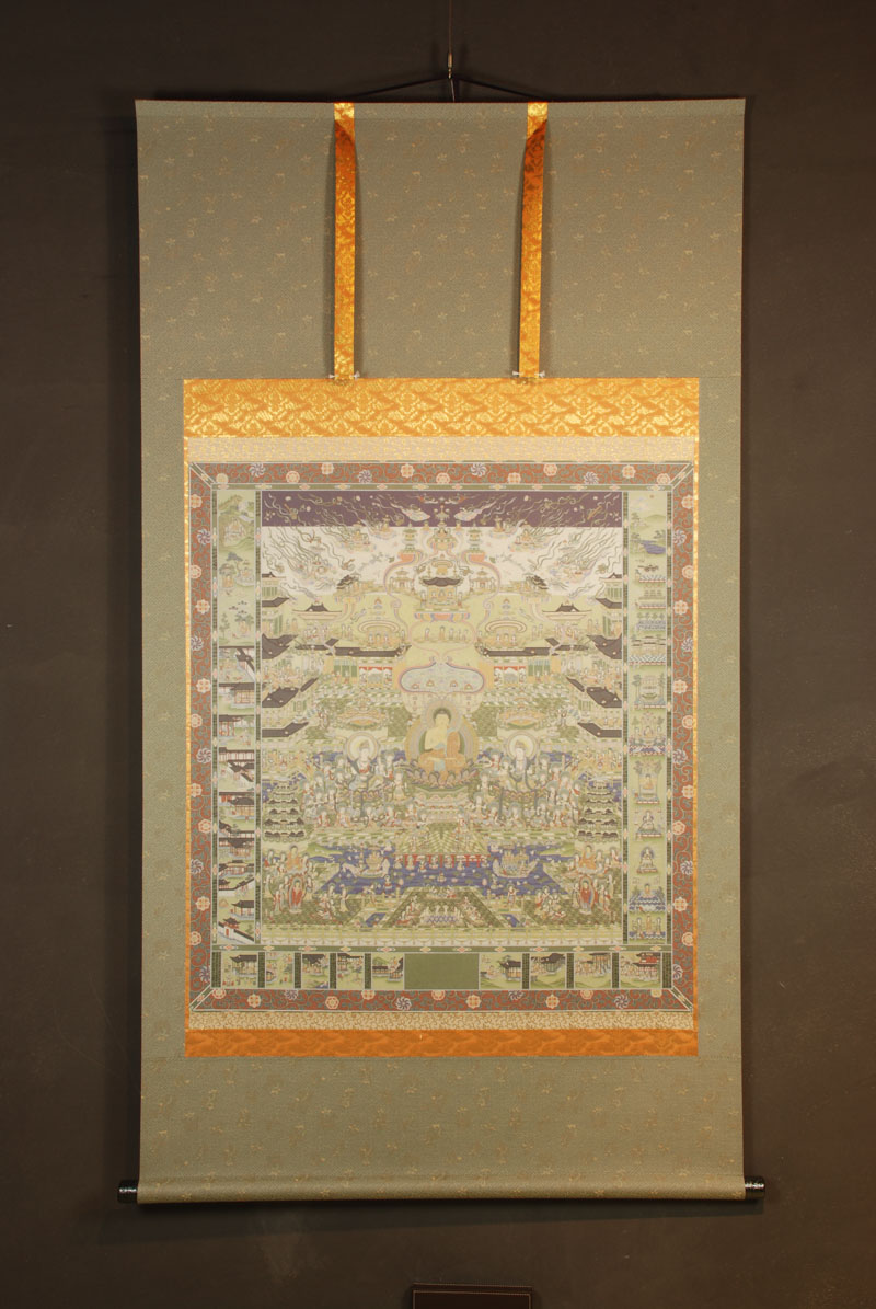 観経曼陀羅 仏画掛け軸（全紙幅）