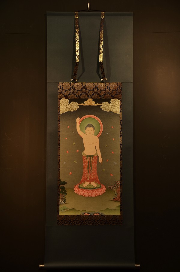 【楽天市場】釈迦誕生仏 仏画掛け軸（半切サイズ）：仏像仏画チベット美術卸の天竺堂