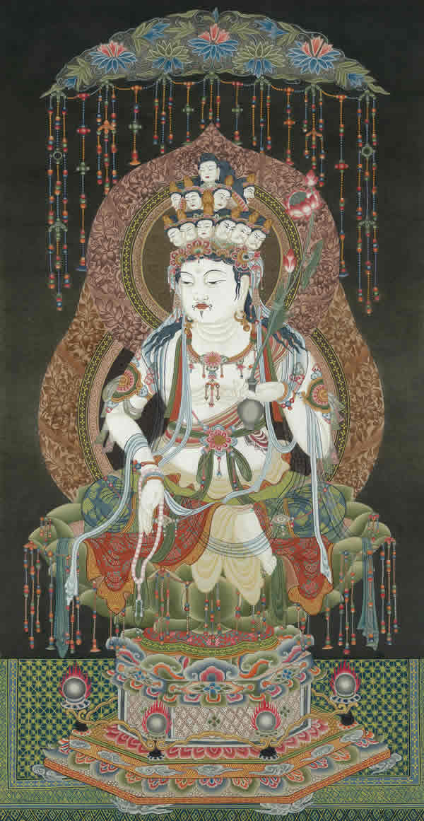 タンカ 仏画 肉筆 骨董 十一面観音 額付き 楽天市場】肉筆仏画 観音菩薩 : 仏像仏画チベット美術卸の天竺堂