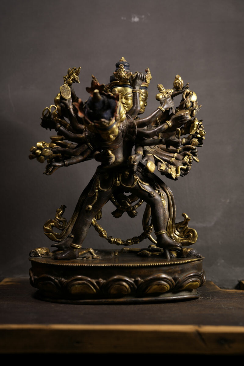楽天市場】大威徳明王（ヴァジュラバイラヴァ）銅造鍍金彫金
