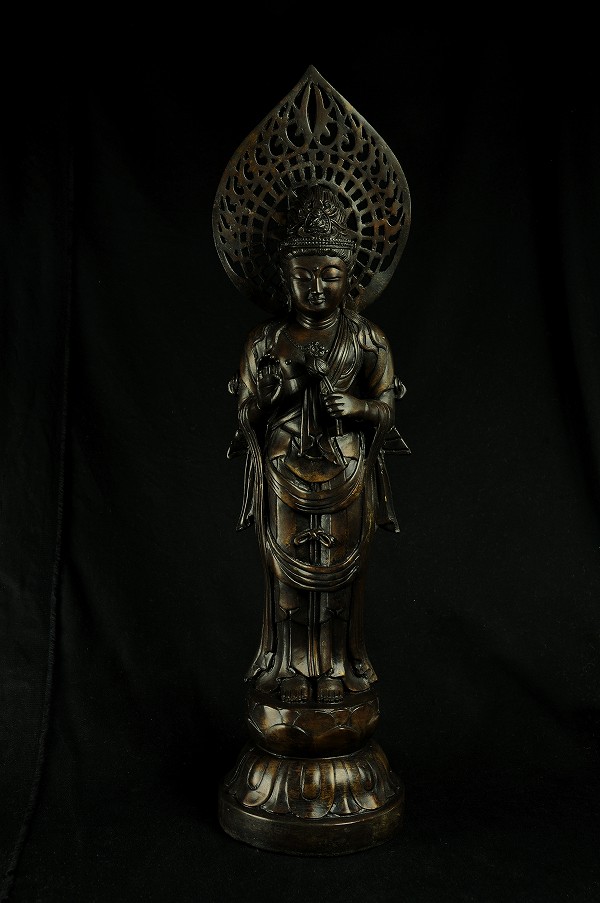 チベット 曼陀羅 文殊菩薩仏像 聖観音 光背付 仏像仏画チベット美術卸の天竺堂